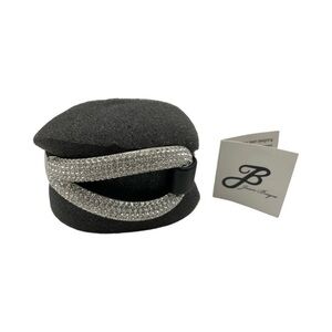 NWT Joan Boyce Leather and Rhinestone Bracelet